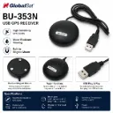 GlobalSat BU-353-N5 USB GPS Receiver | High-Sensitivity GNSS Receiver for Windows, Mac & Linux